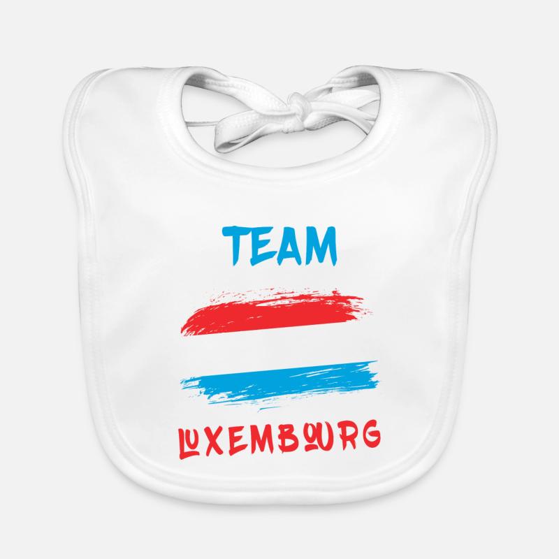 Drapeaux de l'équipe du Luxembourg - Bavoir bio Bébé - blanc