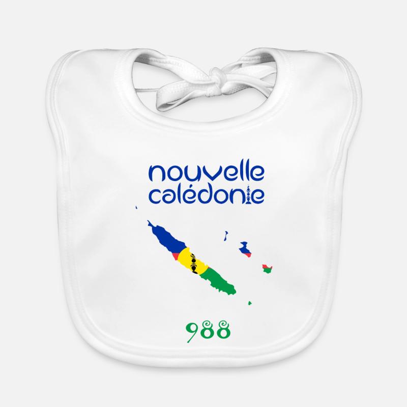 Nouvelle Calédonie - Bavoir bio Bébé - blanc