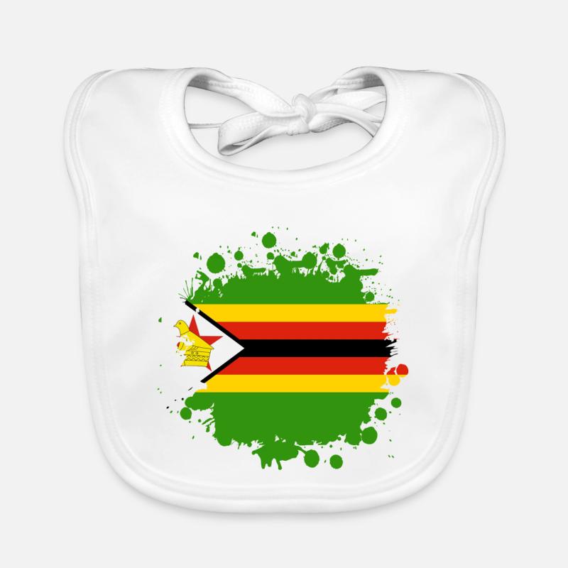 Simbabwe Flaggen Klecks Baby Bio-Lätzchen