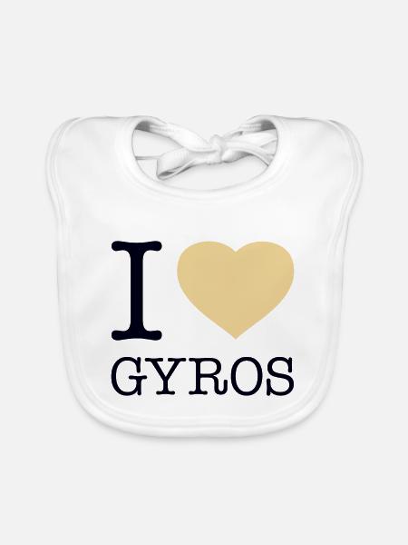 I LOVE GYROS - Baby Bio-Lätzchen - Weiß - Vorne