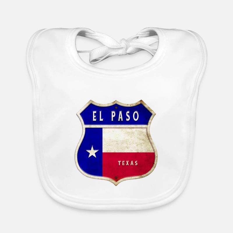 El Paso Texas crest flags design Organic Baby Bibs