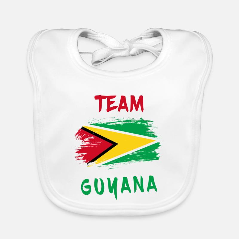 Team Guyana Flaggen Design Baby Bio-Lätzchen
