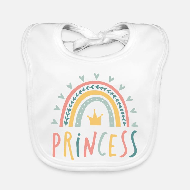 princess - rainbow Organic Baby Bibs