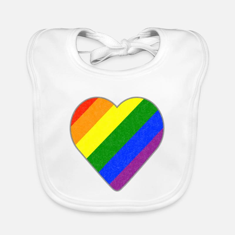 Regenbogen Herz Baby Bio-Lätzchen