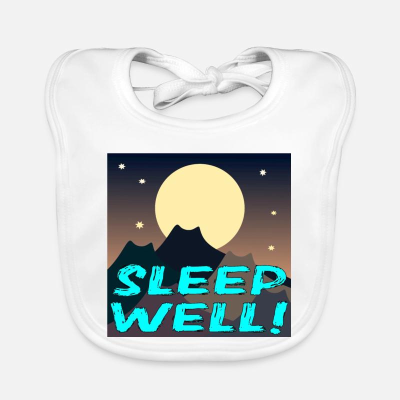SLEEP WELL - CATS LANDSCAPE - FULL MOON Organic Baby Bibs