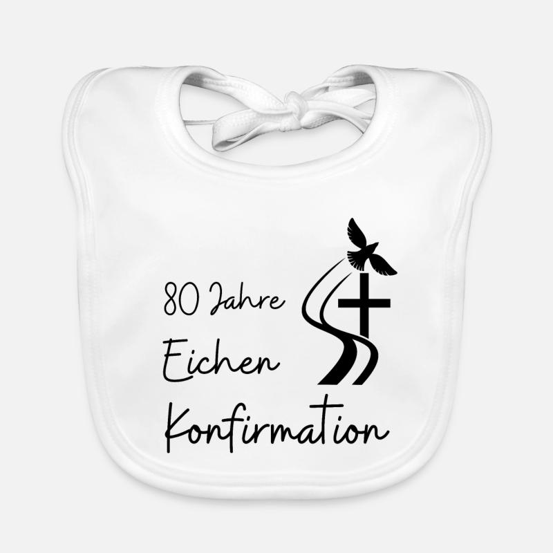 Eichen Konfirmation 80 Jahre Jubelkonfirmation Baby Bio-Lätzchen