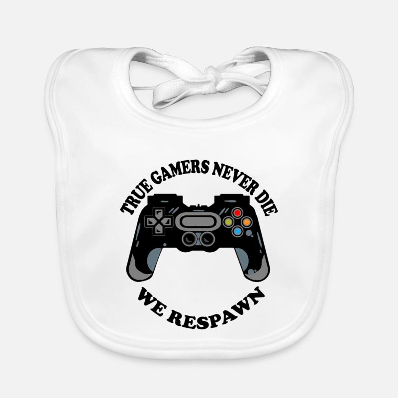 Gaming Krabbe mit Controller-Icons Baby Bio-Lätzchen