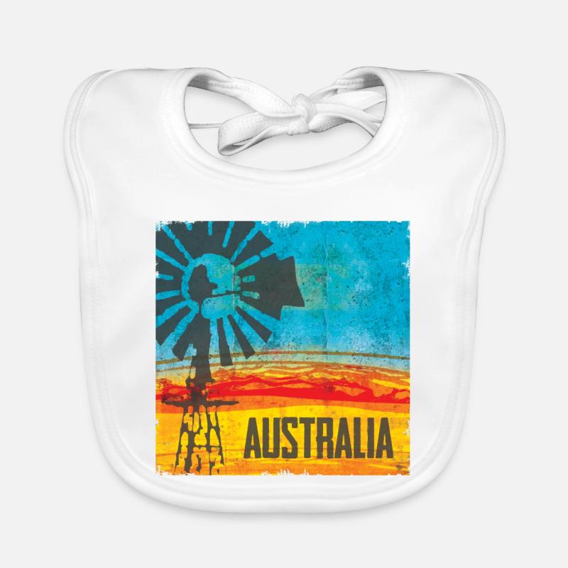 Moulin à vent Australie Vintage Design Bavoir bio Bébé