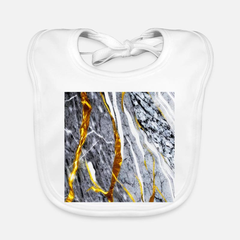 Marble Gold Texture Organic Baby Bibs