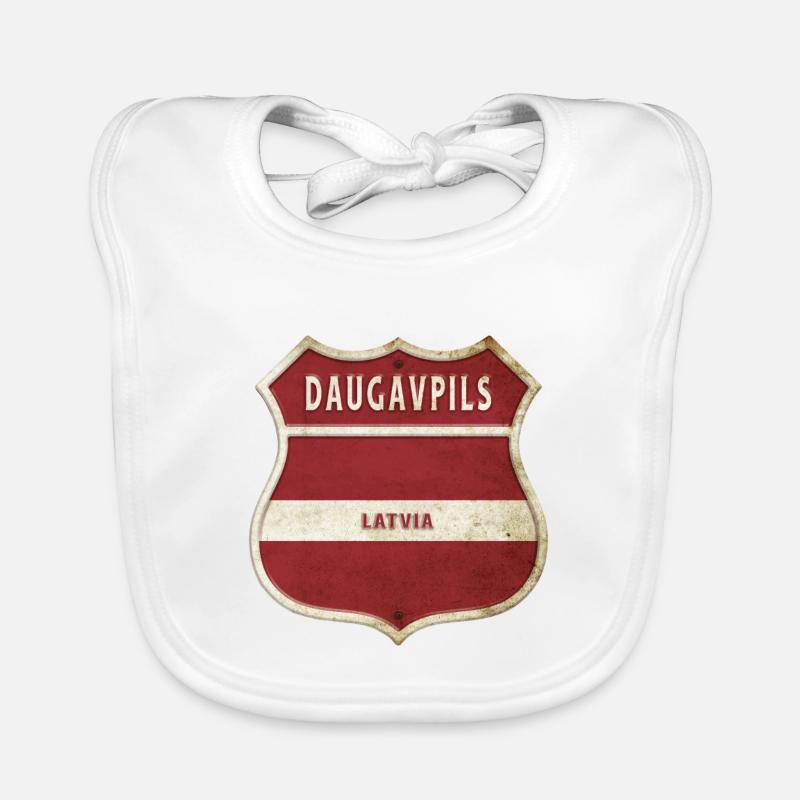 Daugavpils Lettonie Armoiries Drapeaux Bavoir bio Bébé