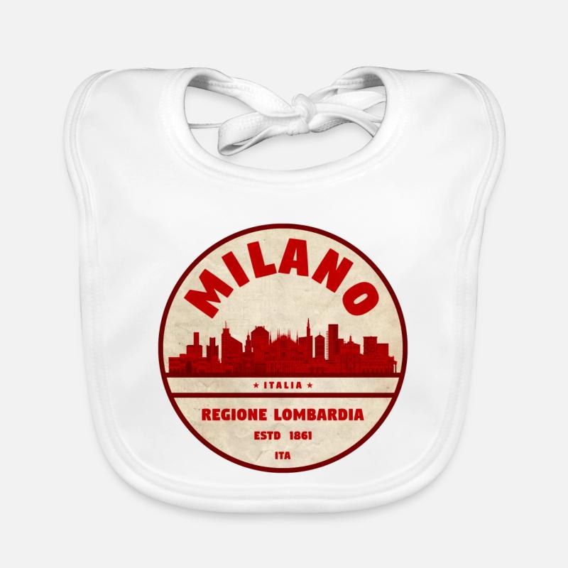 Milan Skyline Retro Abzeichen Lombardei Baby Bio-Lätzchen