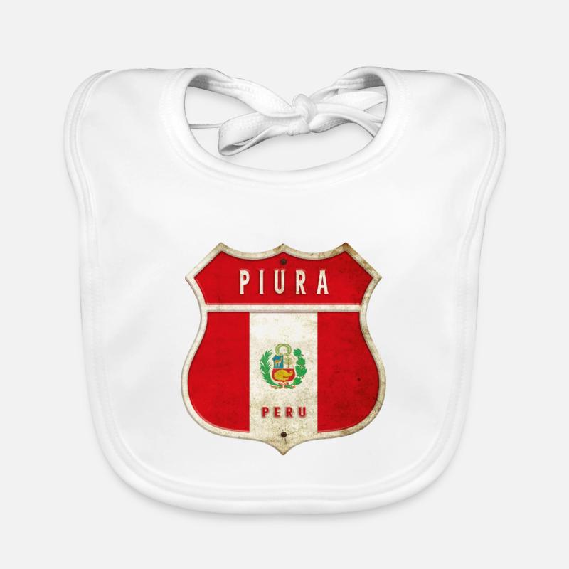 Drapeaux de Piura Pérou Bavoir bio Bébé