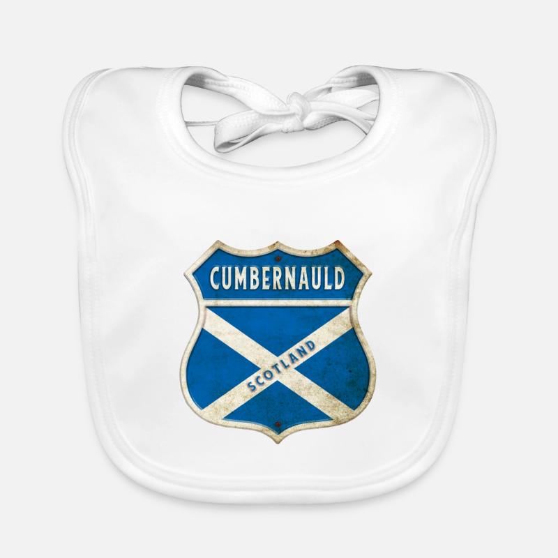 Motif du drapeau écossais de Cumbernauld - Bavoir bio Bébé - blanc