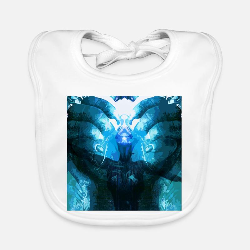 Reflective Deep Blue Creature Organic Baby Bibs
