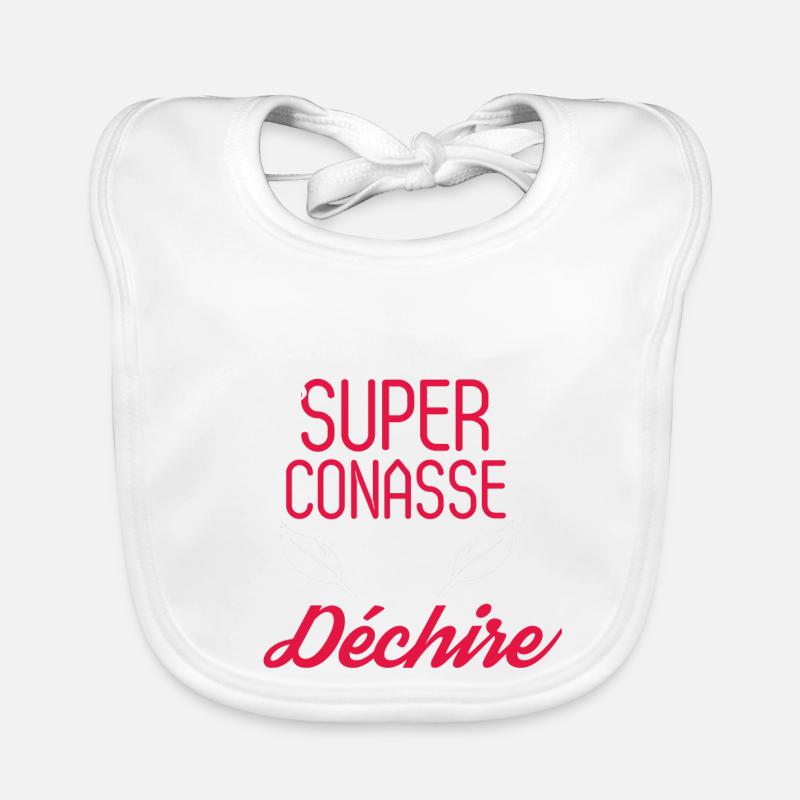 teeshirt conasse qui déchire humour - Bavoir bio Bébé - blanc