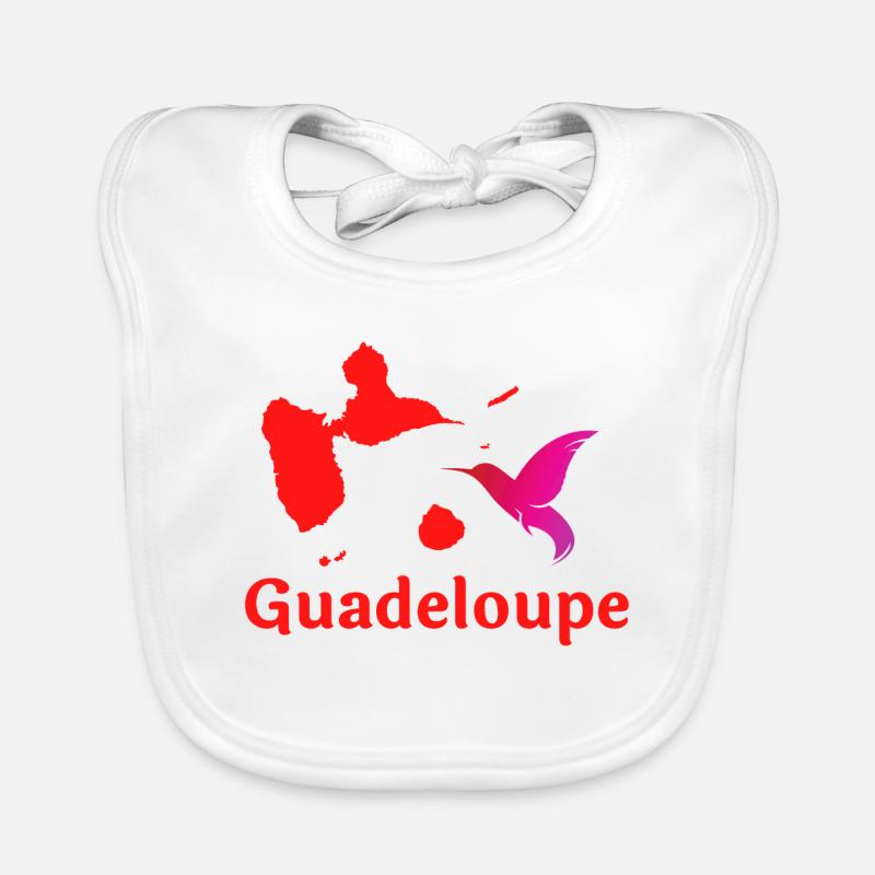 Guadeloupe - Bavoir bio Bébé - blanc