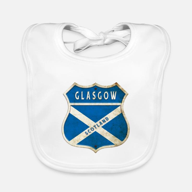 Design du drapeau de Glasgow, Écosse Bavoir bio Bébé