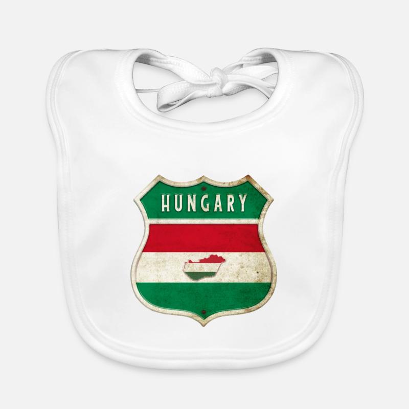 Ungarn Wappen Flaggen Design - Baby Bio-Lätzchen - Weiß