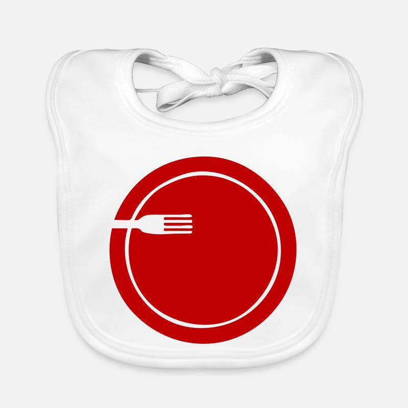 Plaque avec fourche simplifiée | Graphique vectoriel - Bavoir bio Bébé - blanc