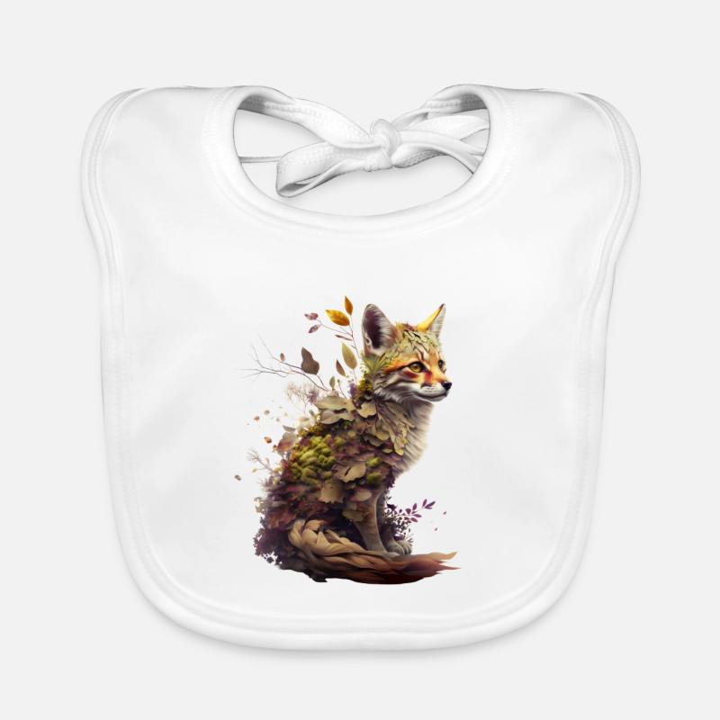 Fox with plants on his back Organic Baby Bibs