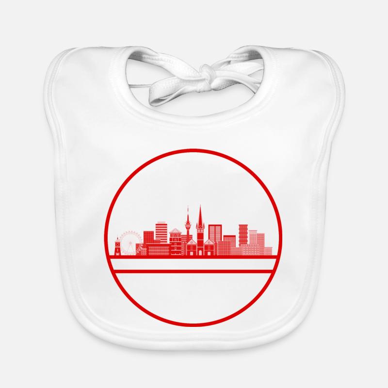 Düsseldorf Skyline Rundlogo Baby Bio-Lätzchen