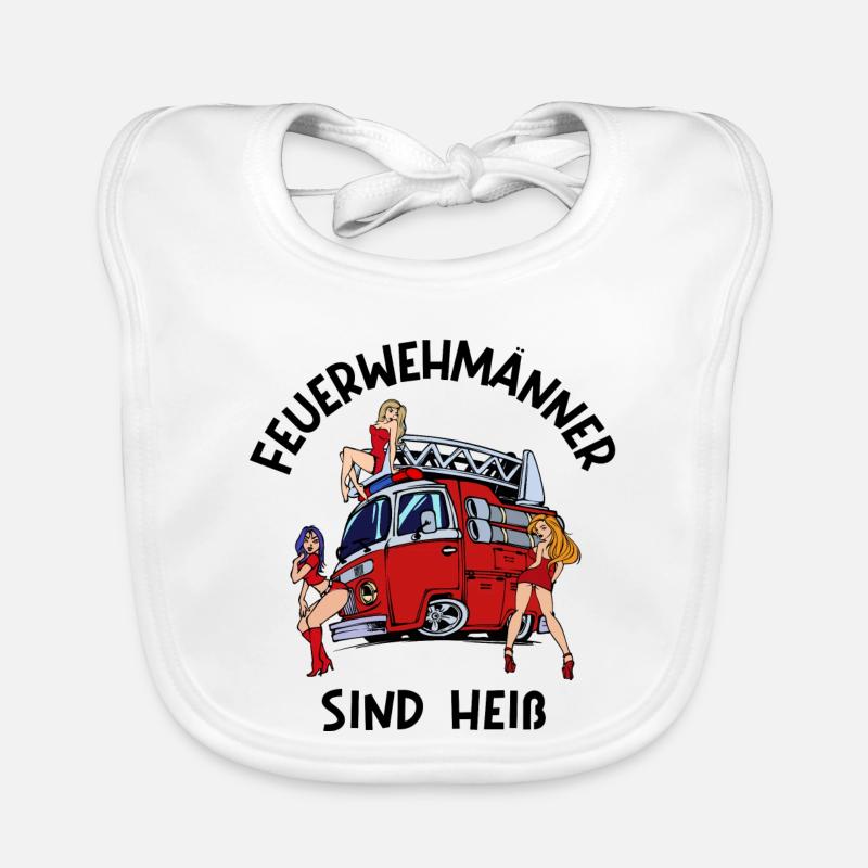 Feuerwehr Brandschutz Lebensretter Statement Baby Bio-Lätzchen