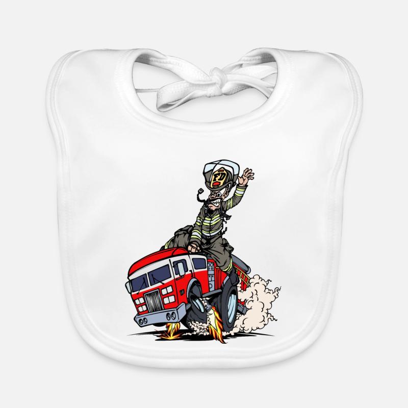 Fire brigade fire protection fire engine lifesaver Organic Baby Bibs