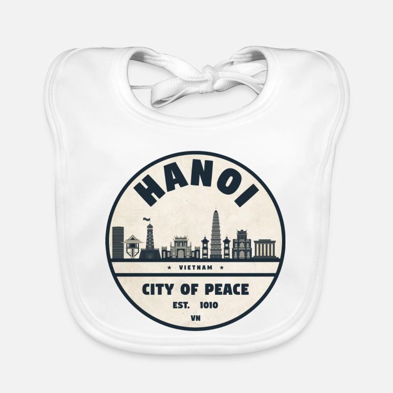 Hanoi Stadt der Ruhe Emblem Baby Bio-Lätzchen