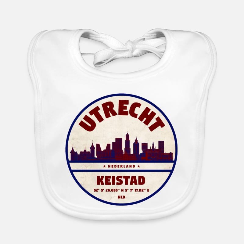 Utrecht Keistad Skyline Emblem Baby Bio-Lätzchen