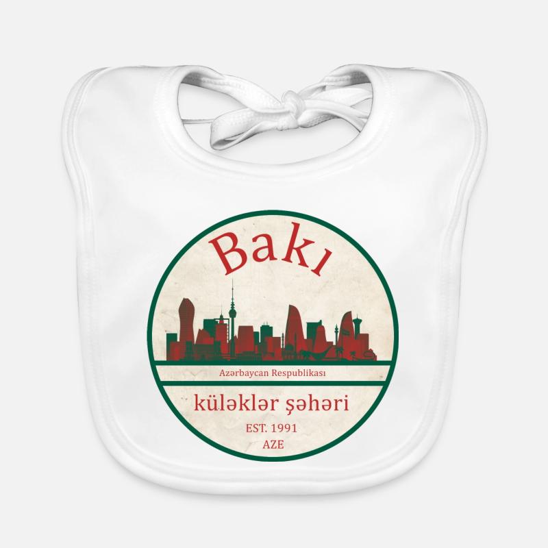 Emblème de la Skyline de Bakou Bavoir bio Bébé