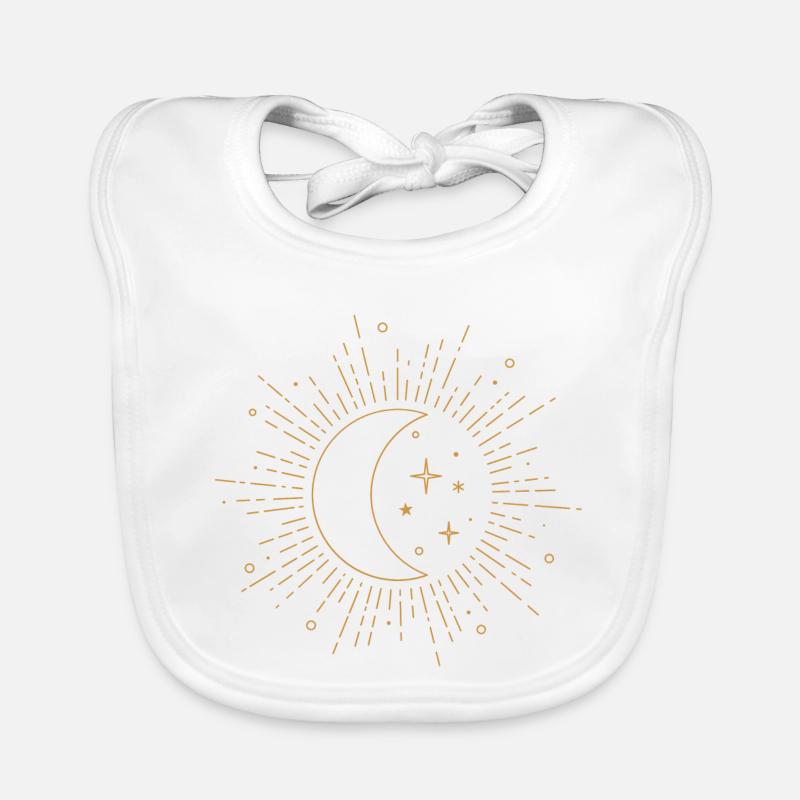 Ciel étoilé de la Lune - Bavoir bio Bébé - blanc