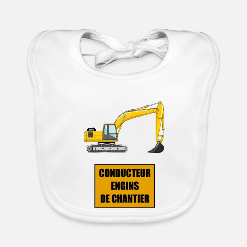 Construction equipment operator Organic Baby Bibs