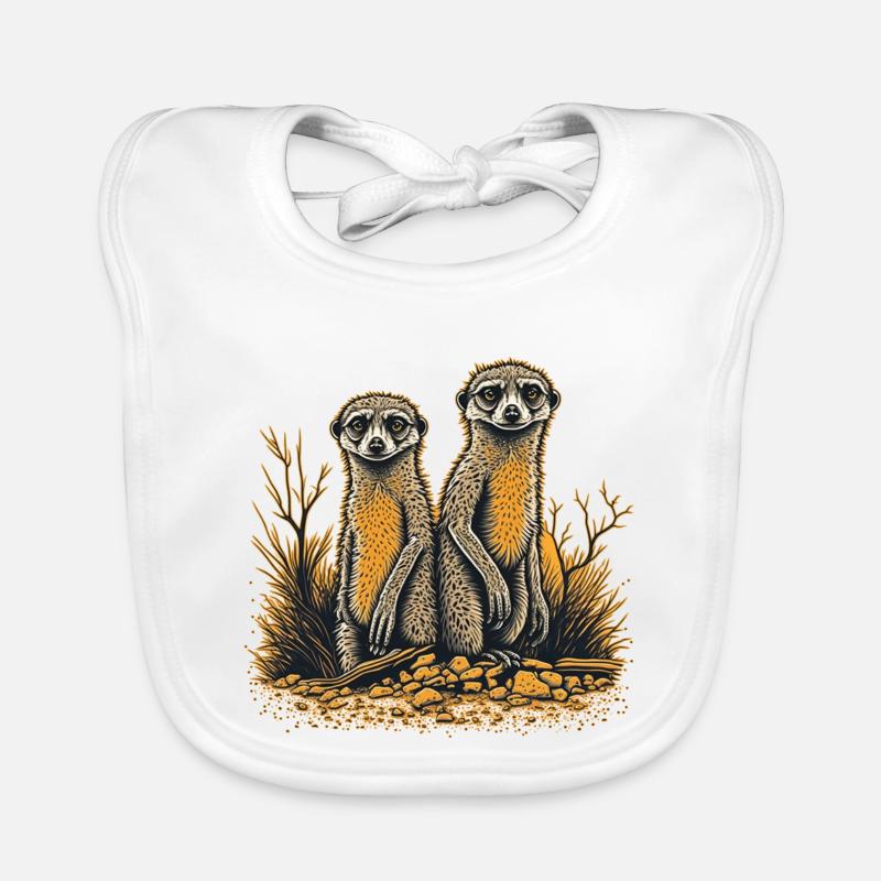 Deux suricates Bavoir bio Bébé