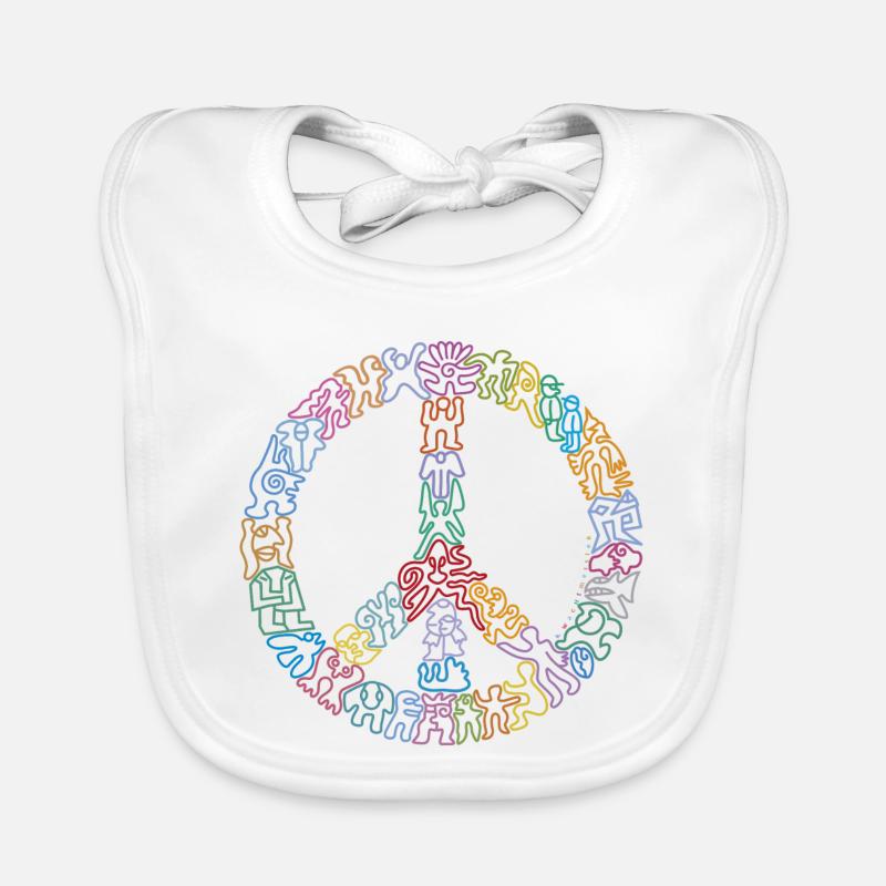 Peacezeichen-Figuren Baby Bio-Lätzchen