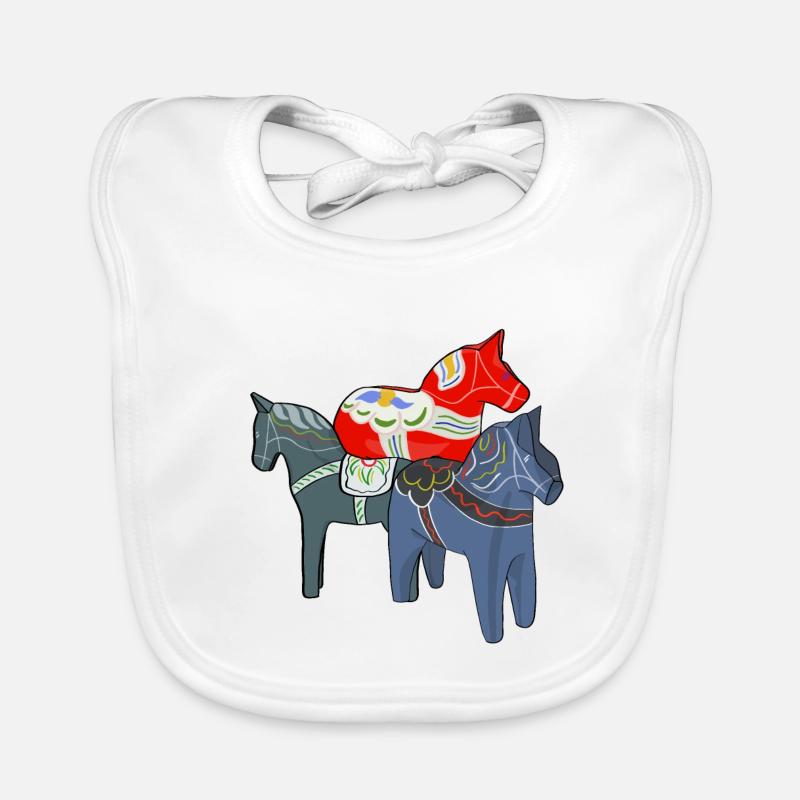 Dala Horses Organic Baby Bibs