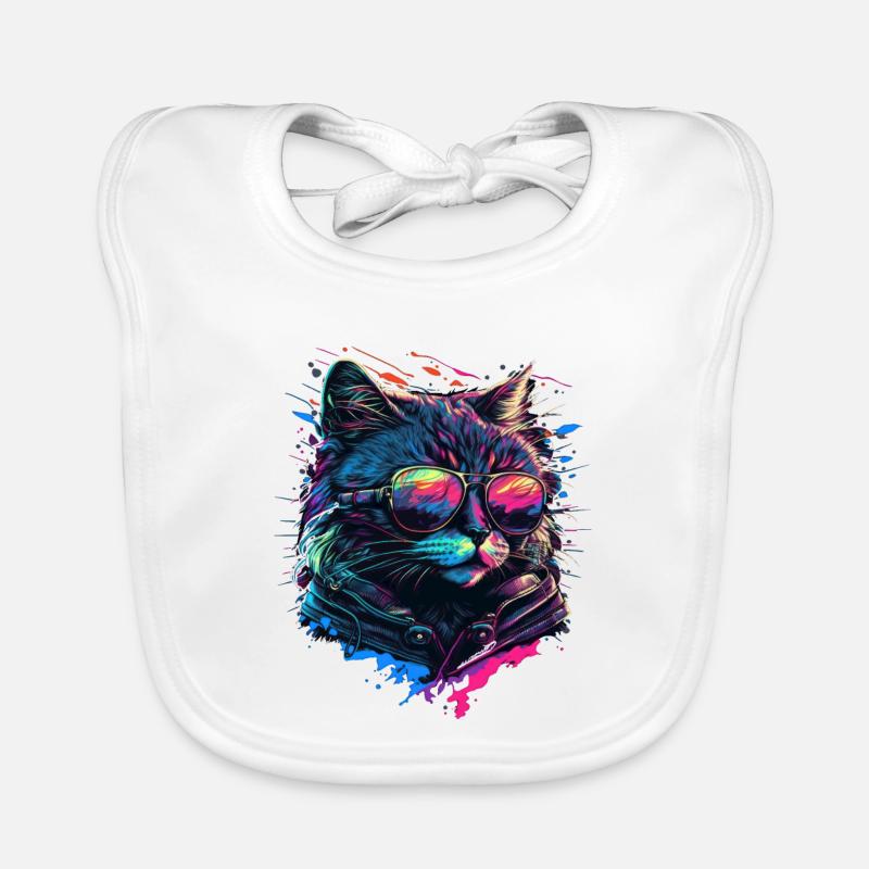 Chat cool Bavoir bio Bébé
