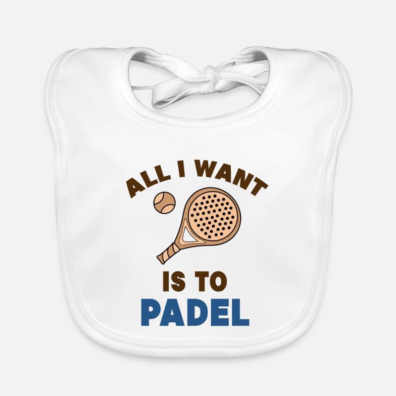 Padel Trainer Ball Racket Padel Game Statement Organic Baby Bibs