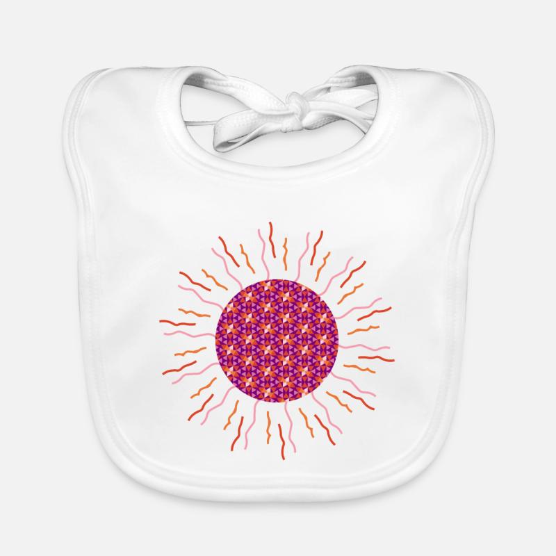 Sonnen-Mandala pink Baby Bio-Lätzchen
