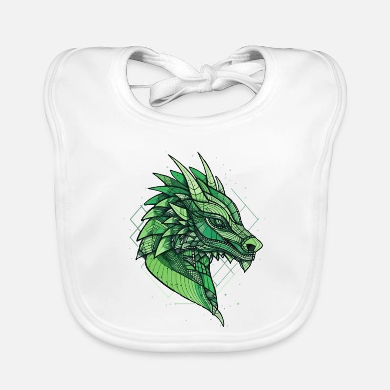 Dragon stylisé, géométrique Bavoir bio Bébé