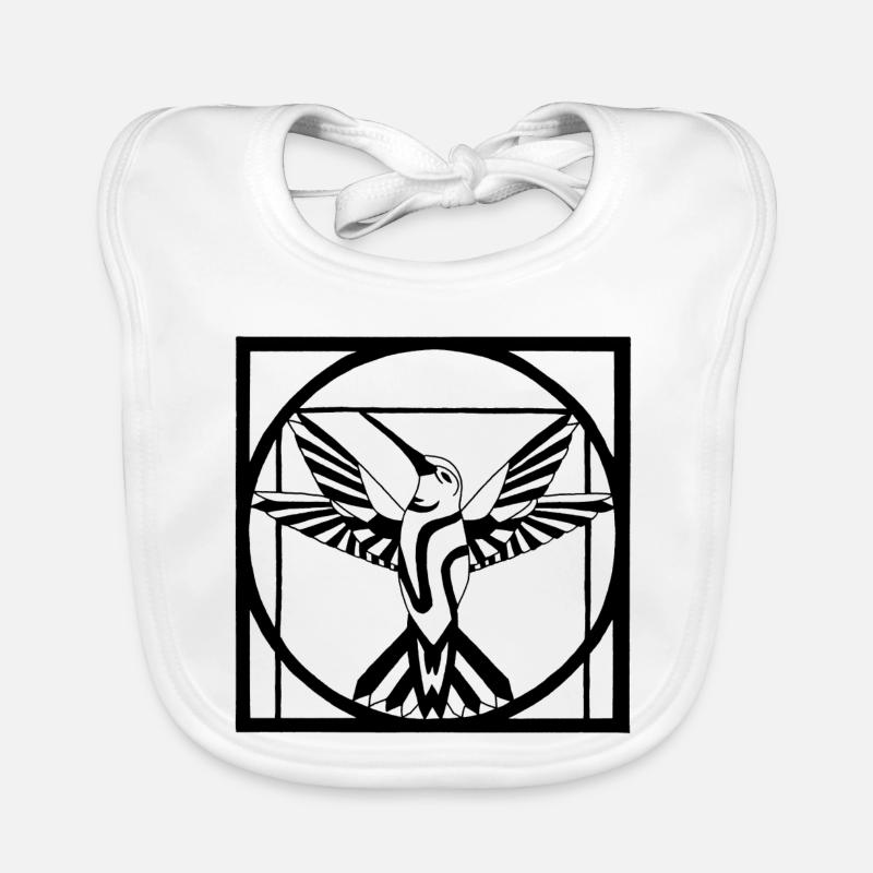 Oiseau noir Vitruve Bavoir bio Bébé