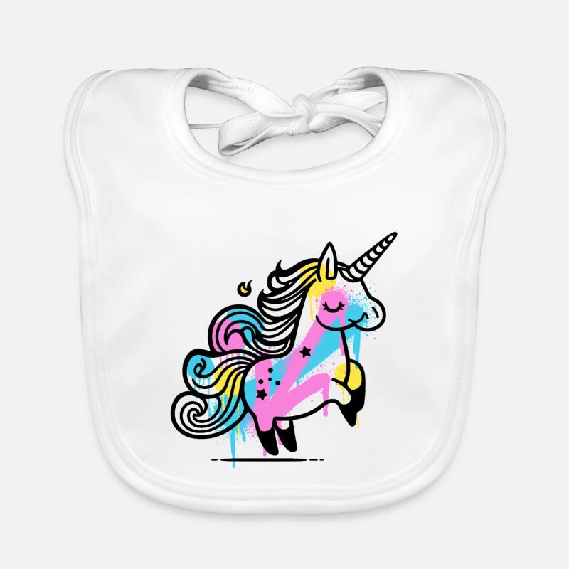 Bunter Splash Einhorn Illustration Baby Bio-Lätzchen