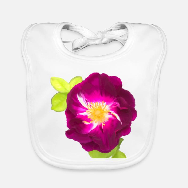 Purple Rose - Gemälde Baby Bio-Lätzchen
