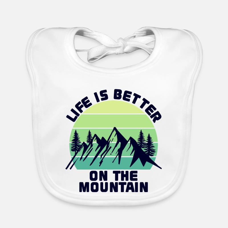 Mountain Hike Hike Hiking Mountains Statement Organic Baby Bibs