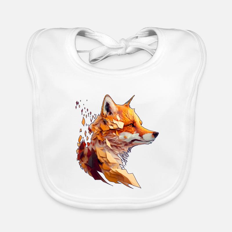 Polygon Fox Design, Pretty Fox Organic Baby Bibs
