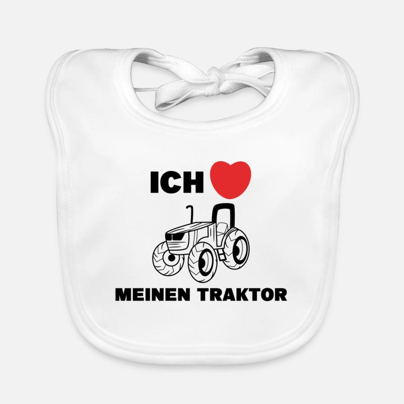 Nutzfahrzeug Ich Liebe Traktor Statement Herz Baby Bio-Lätzchen