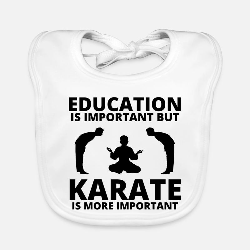 karaté, fan de karaté, cours de karaté - Bavoir bio Bébé - blanc
