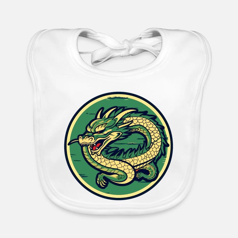 Dragon Crest Circle Patch Organic Baby Bibs