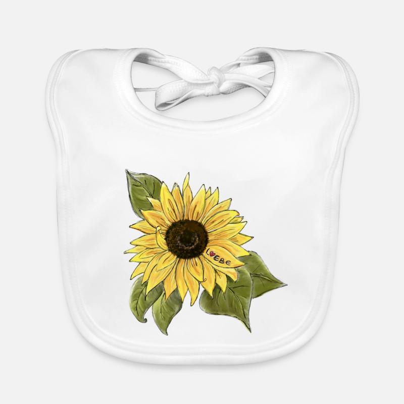 Sonnenblume 🌻 - Baby Bio-Lätzchen - Weiß