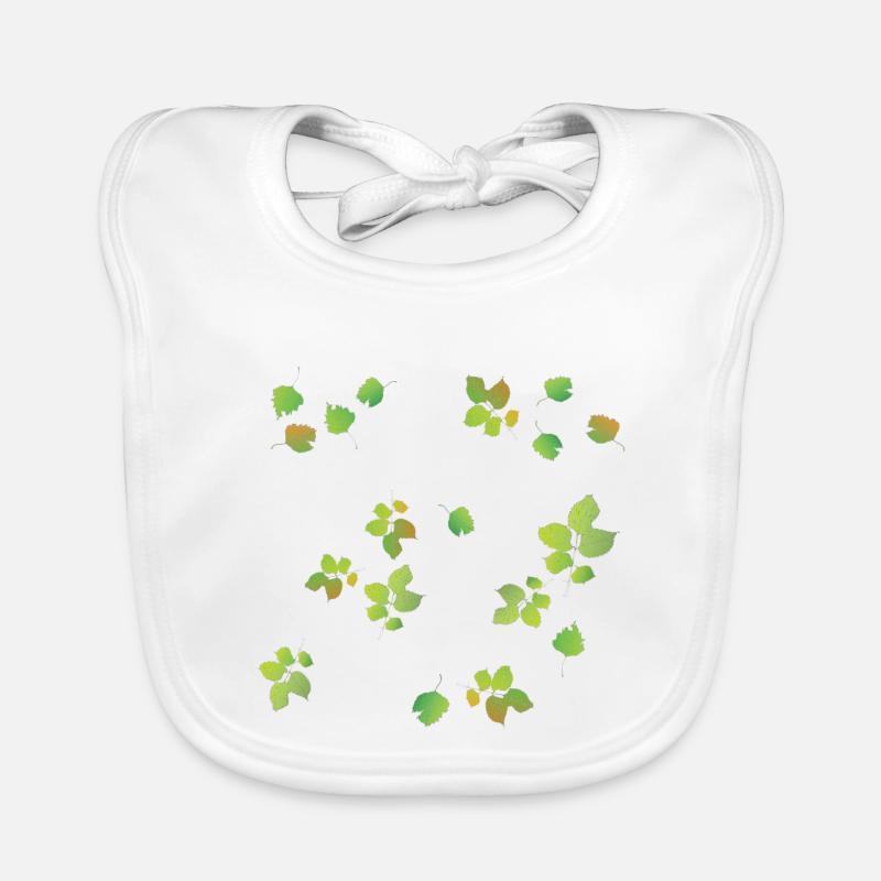 Spring Leaves Pattern Organic Baby Bibs
