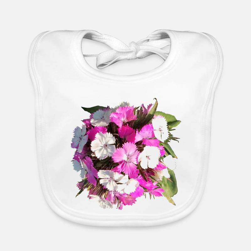 Bouquet d’œillets Bavoir bio Bébé